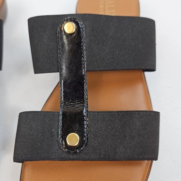 Italian Shoemakers Wms 9 Brown Black Open Toe Comfort Earthy Summer Slide Shoes - Picture 7 of 16